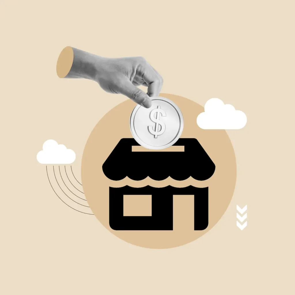 Small business marketing budget illustration showing investment and financial planning