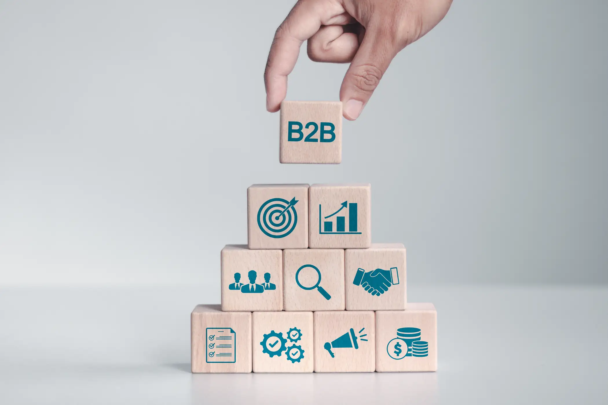 How to Create a B2B Marketing Case Study That Closes Deals with Best Practices and Examples B2B marketing case study blocks stacked with business strategy icons