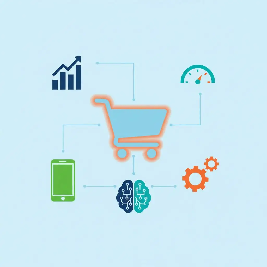 Infographic of advanced ecommerce seo techniques like speed and mobile optimization.